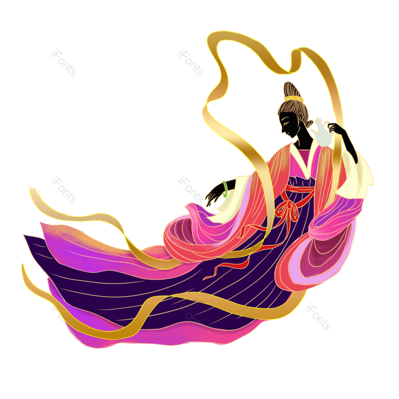 女人图片,手绘人物元素,漂浮素材PNG,漂浮元素免抠素材